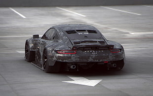black and gray camouflage Porsche 911 HD wallpaper