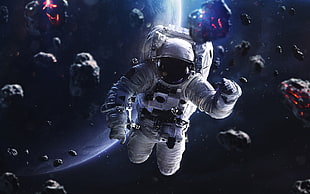 man wearing astronaut suit
