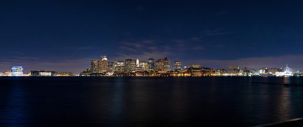 high-rise buildings, ultrawide, Boston, skyline, landscape HD wallpaper