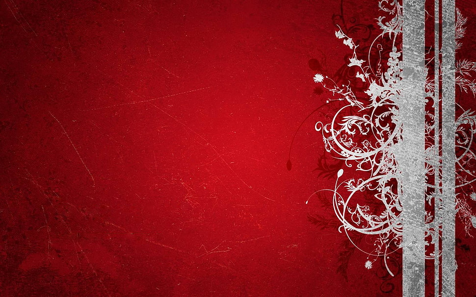 white flower on red background digital wallpaper, digital art, abstract, red background, simple HD wallpaper