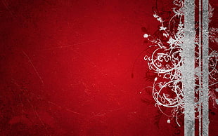 white flower on red background digital wallpaper, digital art, abstract, red background, simple