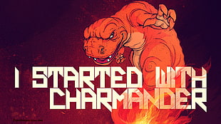 orange dragon poster, Pokémon, Charmander