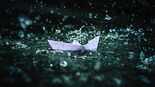 white paper boat, Origami, Boat, Water HD wallpaper