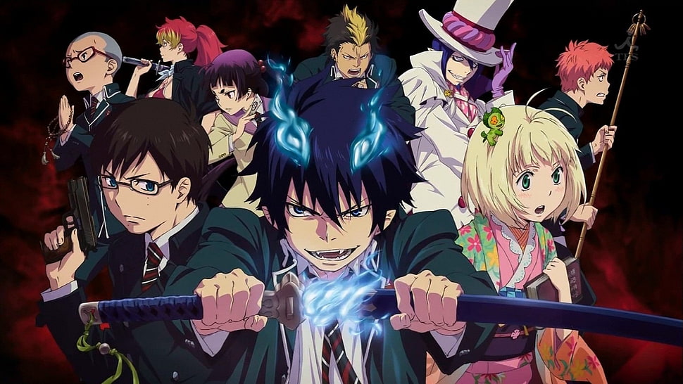 Ao No Exorcist anime poster, anime, Blue Exorcist, demon, Okumura Rin HD wallpaper