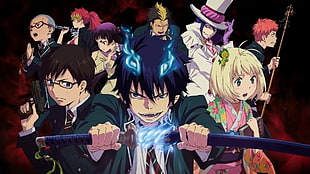 Ao No Exorcist anime poster, anime, Blue Exorcist, demon, Okumura Rin