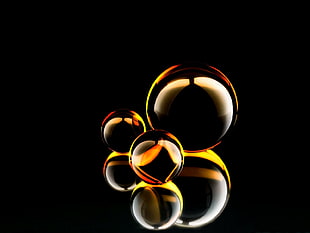 clear and yellow bubble vector art, balls, digital art