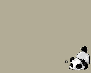 panda illustration, panda, simple background, animals, artwork