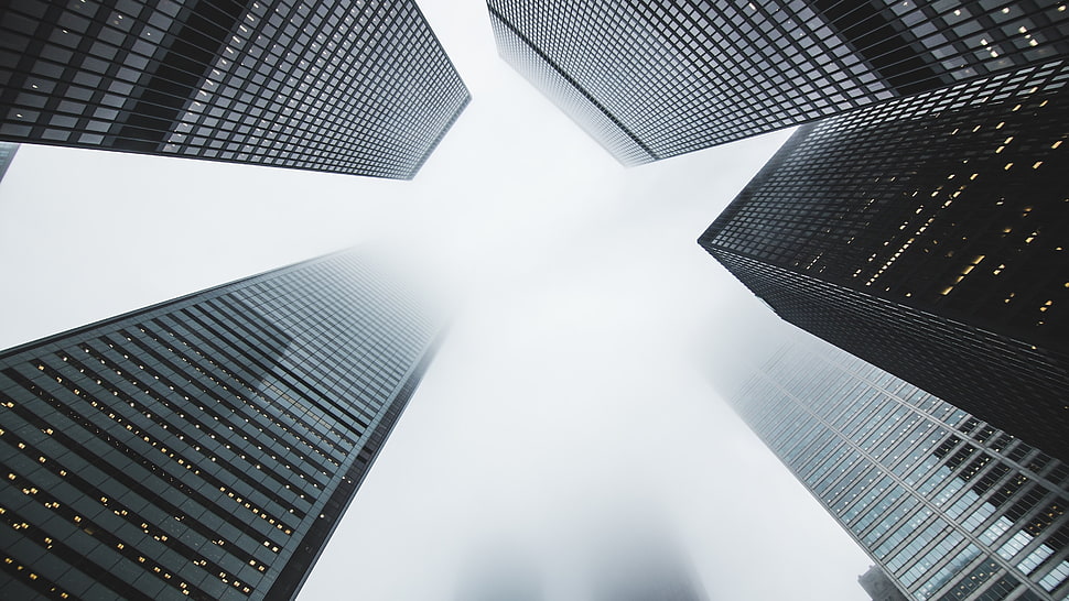 white and black table lamp, architecture, building, skyscraper, mist HD wallpaper