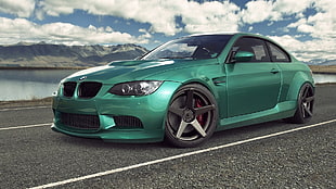 photo of green BMW coupe HD wallpaper