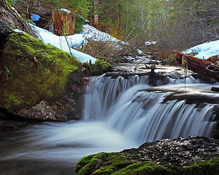 water falls during day time