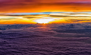 clouds with view of sunset