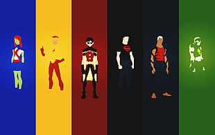 Teen Titans wallpaper, minimalism, Young Justice, Robin (character), Kid Flash