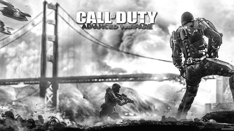 Call of Duty Advanced Warfare wallpaper, Call of Duty: Advanced Warfare, video games, video game characters, monochrome HD wallpaper