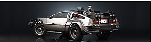 silver coupe, DMC DeLorean, DeLorean, Back to the Future, car