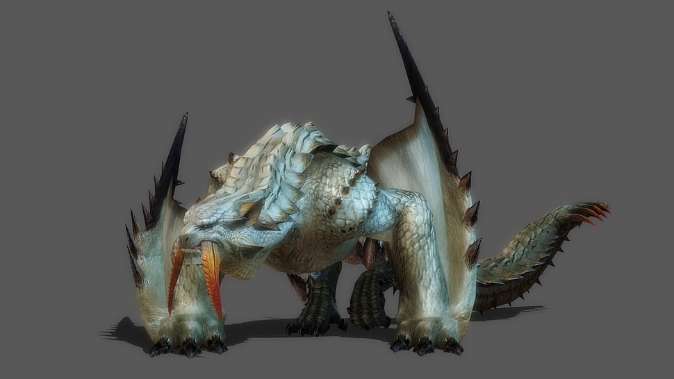 white and brown horse figurine, Monster Hunter, render HD wallpaper