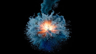 blue and red bursting water wallpaper