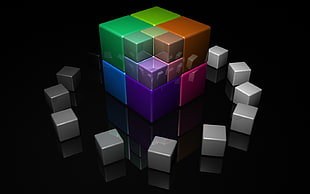 cube illustration HD wallpaper