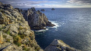 rock formations, sea, rock, nature, cliff HD wallpaper