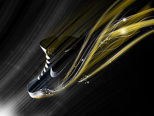 black and white Nike basketball shoe digital wallpaper