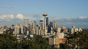 Space Needle during blue sky HD wallpaper