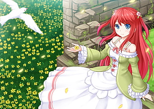 Re:Zero character, Re:Zero Kara Hajimeru Isekai Seikatsu, plants, flowers, redhead HD wallpaper