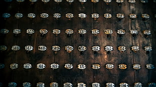 brown wooden board with numbers HD wallpaper