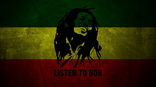 Listen to Bob Marley text HD wallpaper