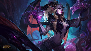 League of Legends female purple dragon character digital wallpaper, Zyra, League of Legends