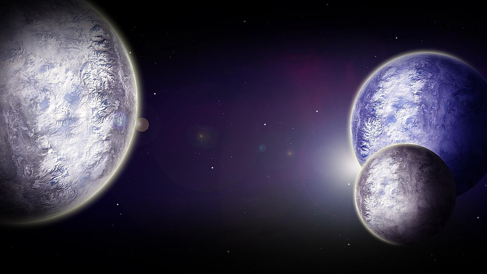 planets illustration HD wallpaper