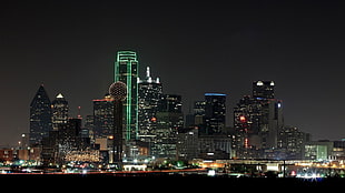 cityscape by water, city, Dallas HD wallpaper