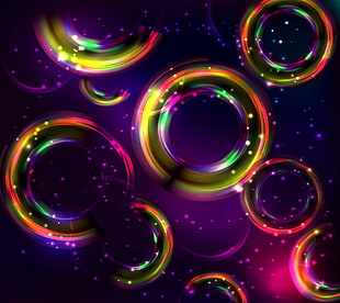 round yellow and red bubbles wallpaper
