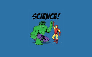 The Incredible Hulk and Iron Man 2D illustration HD wallpaper
