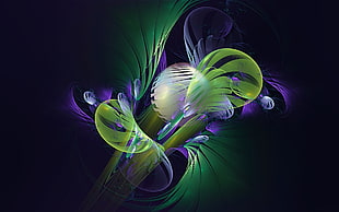 green and purple graphic illustration wallpaper