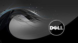 black and gray Dell abstract wallpaper, Dell, computer, hardware, digital art