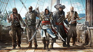 Assassin's Creed wallpaper, Assassin's Creed: Black Flag, pirates, fantasy art, video games
