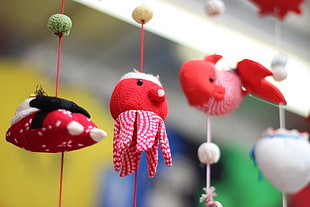 red octopus hanging decoration, japanese