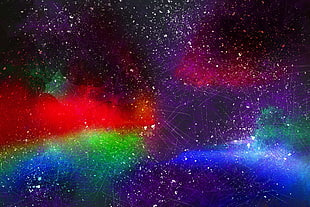 illustration of galaxy, Spots, Multicolored, Points HD wallpaper