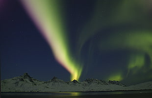 northern lights near mountain scenery, greenland HD wallpaper