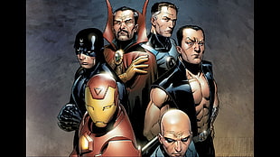 Marvel Doctor Strange and Iron Man, Illuminati, Iron Man, Charles Xavier, Mr. Fantastic
