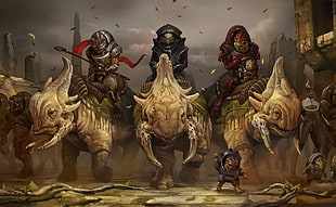 three Warrior ride on Monster
