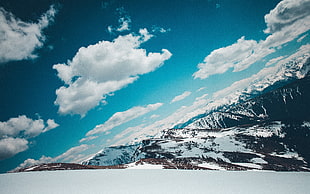 blue sky, Mountains, Snow-capped, Sky HD wallpaper
