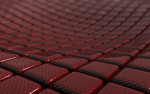closeup photography of red leather