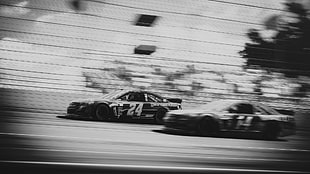 grayscale photography Jeff Gordon stock car photo, car, race cars, Nascar HD wallpaper
