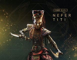 Nefertiti illustration, Assassin's Creed: Origins, Nefertiti, Curse of the Pharaohs HD wallpaper