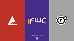 three assorted logo illustration HD wallpaper