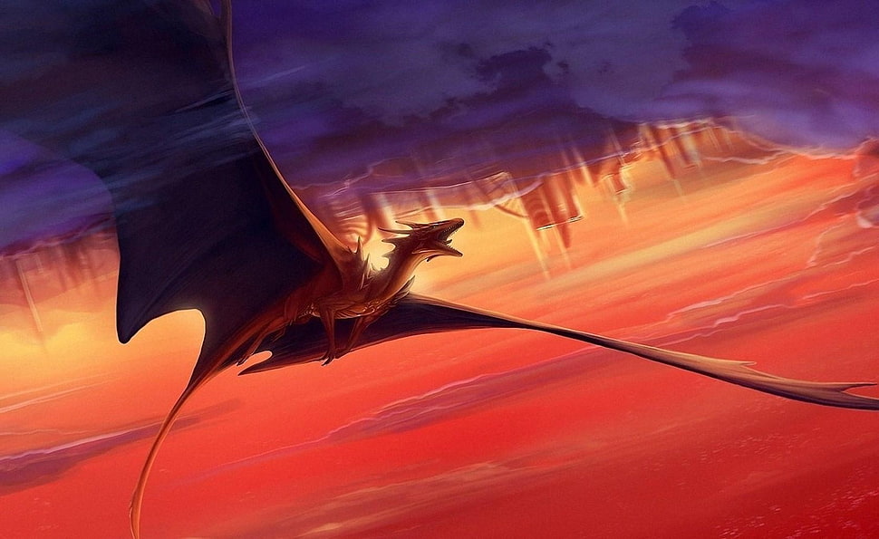 red dragon digital wallpaper HD wallpaper