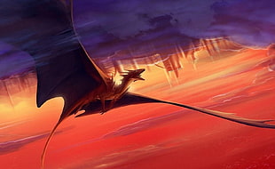 red dragon digital wallpaper