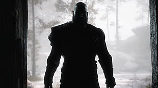 man silhouette photography, Kratos, God of War, 2018 HD wallpaper