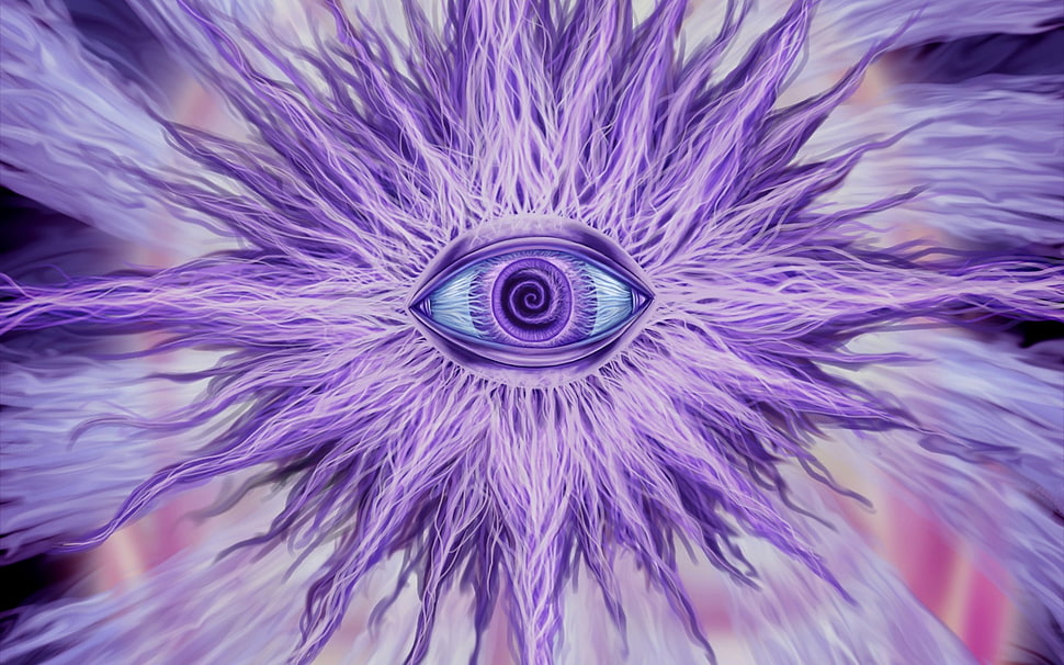 purple eye digital wallpaper, abstract, eyes HD wallpaper