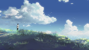 Your Name anime, 5 Centimeters Per Second, Makoto Shinkai , anime, sky HD wallpaper